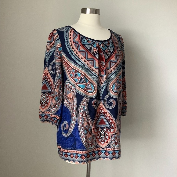 Pink Owl Aztec Blouse M - Picture 13 of 16